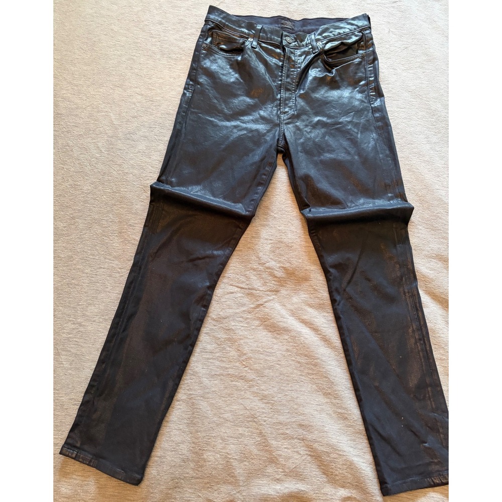Citizens of Humanity Olivia High Rise Slim Ankle Coated Black Jeans Size 31